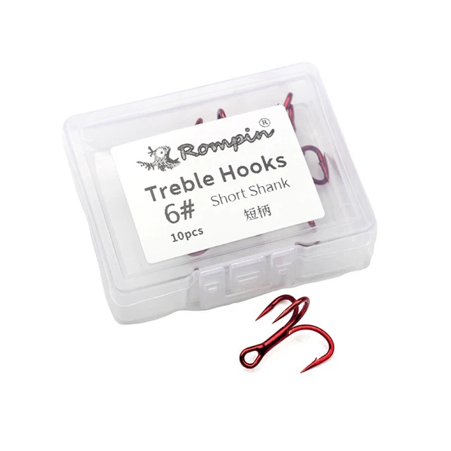 100 pcs Hameçons Aigus Triple Crochets de Pêche Aigus pour