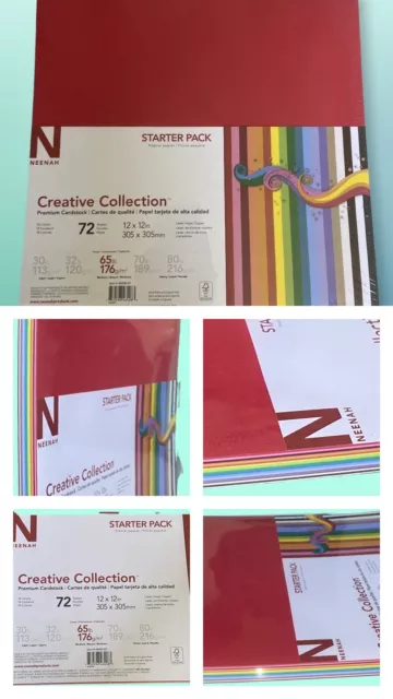 Creative Collection Premium Cardstock, 65 lb Cover Weight, 4.5 x 6.5,  Assorted Starter Pack, 72/Pack