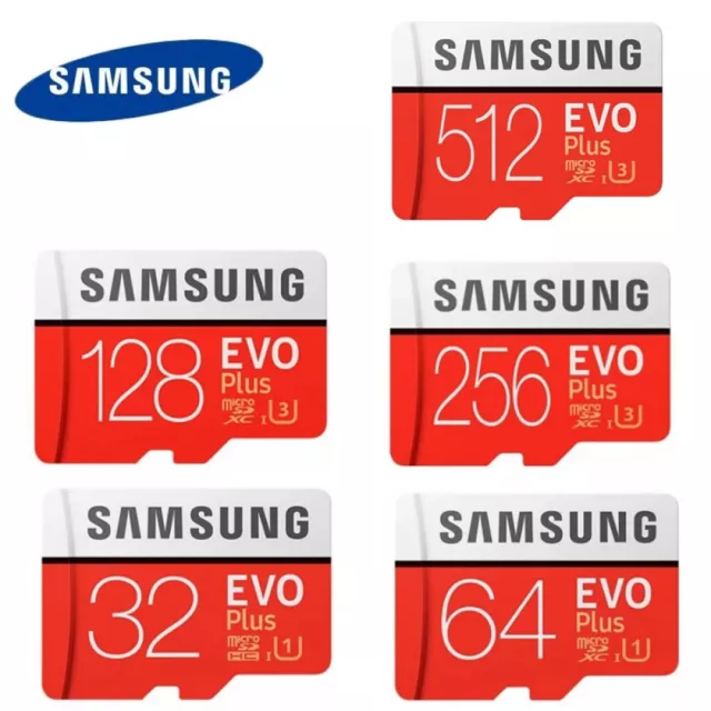 Samsung EVO Plus 32 64 128 256 512GB Micro SD Karte SDXC Class 10 Speicherkarte