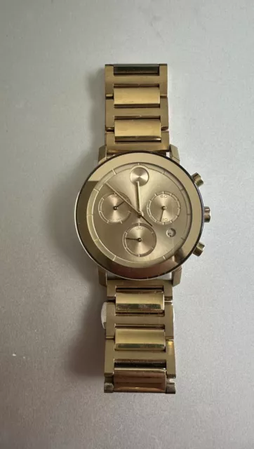 Movado Bold Verso Gold Tone Stainless Steel Chronograph Men's Watch