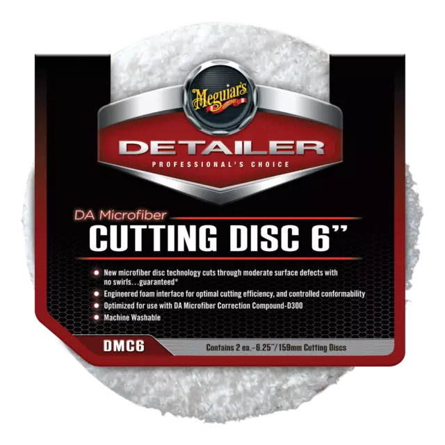 Meguiars     Meguiar's Dmc6 Da 6" Microfiber Cutting Disc, 2 Pack , White
