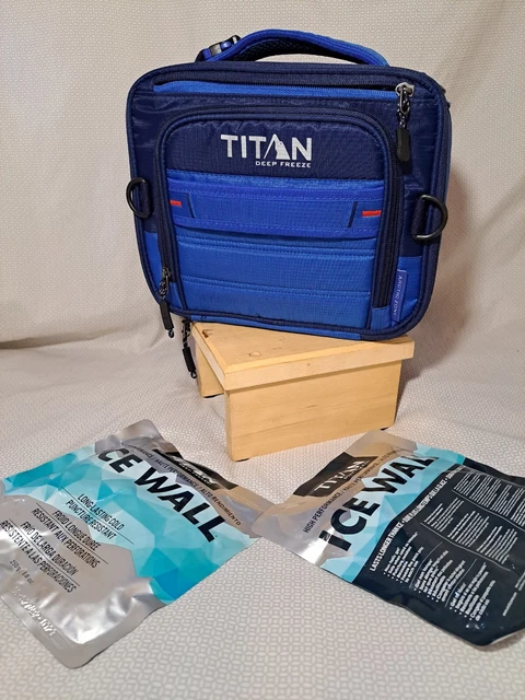 TITAN Congelación Profunda Frigorífico Frío 6 horas Expandible Lunch Box Bolsa 2 Paredes de Hielo - Azul