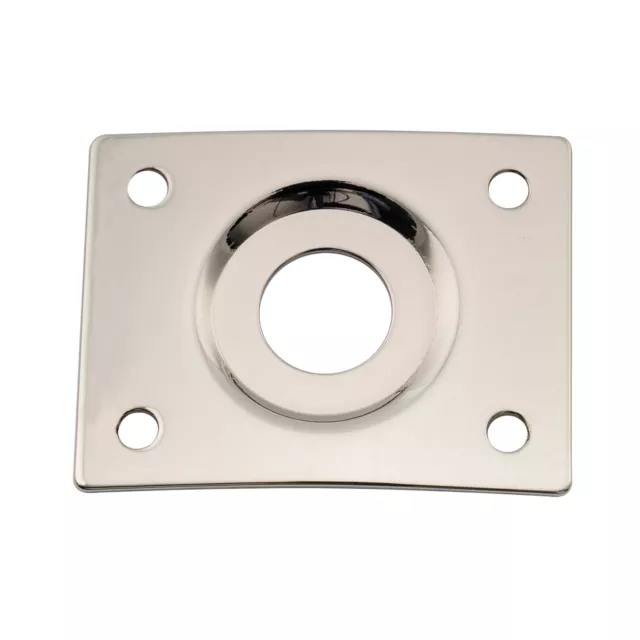 Musiclily Pro Nickel 10mm Steel Curved Recessed Rectangle Guitar Bass Jack Plate