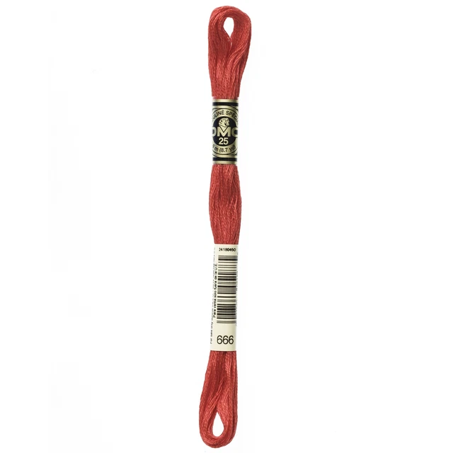 Paquete de 12 DMC 6 hebras Bordado Algodón 8,7 yardas-Rojo Navidad Brillante -117-666