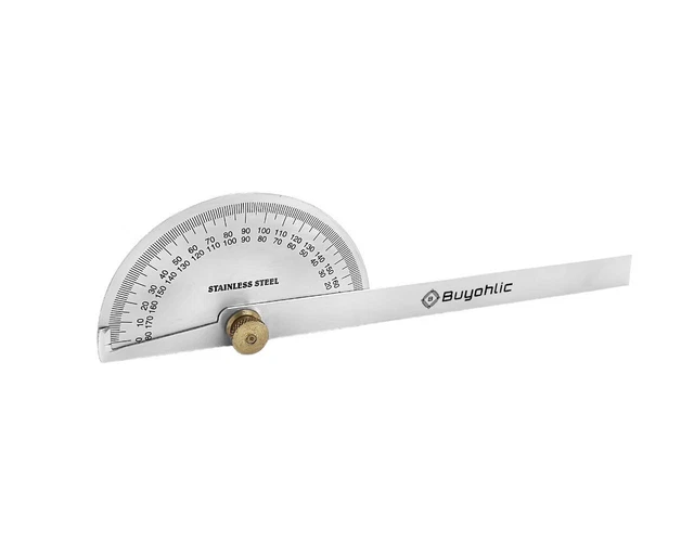 Rapporteur D'angle En Acier Inoxydable - 18 Têtes Rondes, Bras De 6 Pouces (0-180°), Neuf General Tools