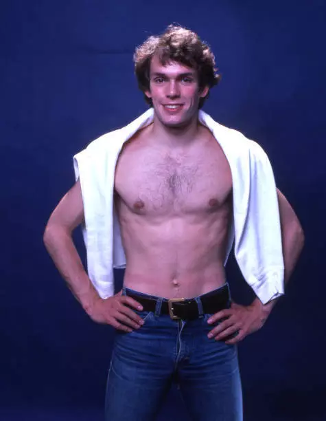 Shirtless portrait of Olympic ice skater John Curry New York New Y- Old Photo 1