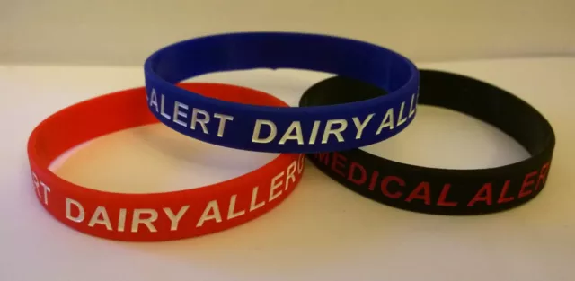 Medical Alert Wristband/Bracelet For Dairy Allergy