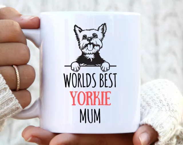 Worlds Best Yorkie Mum. Yorkshire Terrier Mug. 21st Birthday Gift For Her. Yorki