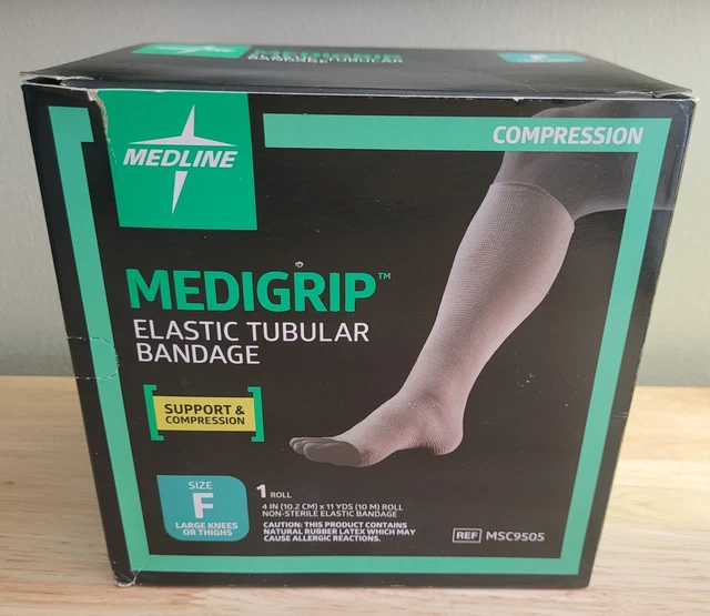 Vendaje tubular elástico Medline Medigrip compresión reutilizable, talla F 4" MSC9505