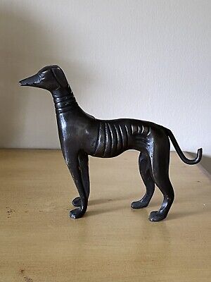 Greyhound Figurine Art Deco MCM Metal Dog Sculpture Vintage  Statue
