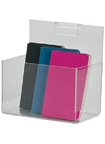 Set of 5 Wire Grid Bins 7" L x 4 ½”  x 4 ½” D Clear Acrylic Plastic Display Bin