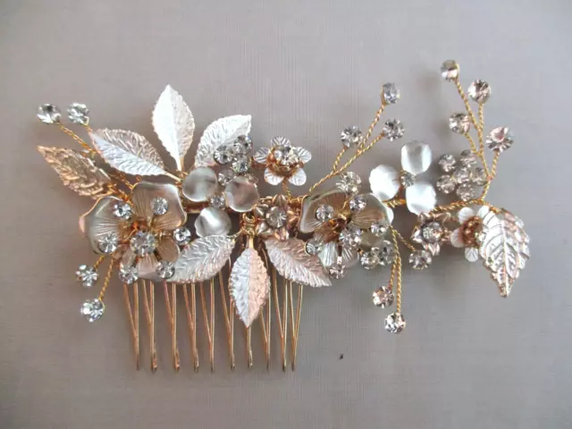 SWEET V Light Rose Gold Bridal Hair Comb