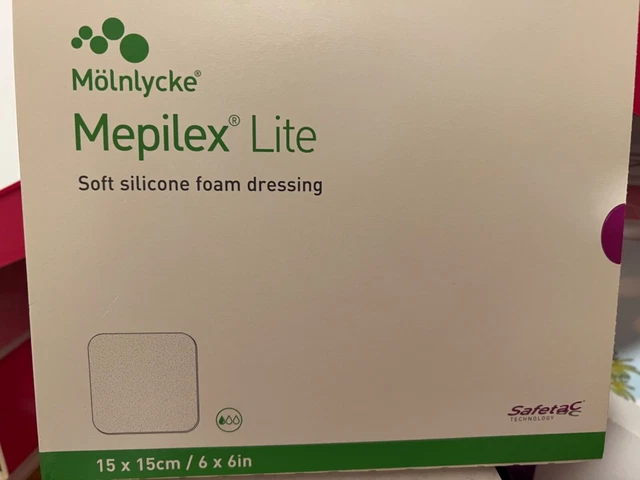 Molnlycke Mepilex soft silicone Foam Dressing 15X15cm- 6 x 6 in- box of 5