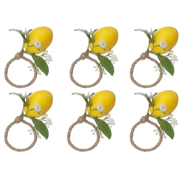 Plastic Simulation Lemon Napkin Ring Yellow Fruit Napkin Clasp  Table