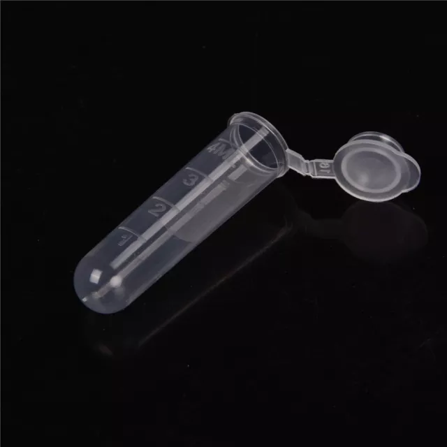 30x 5ml Plastic Centrifuge Lab Test Tube Vial Sample Container Bottle with C HU
