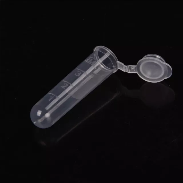 30x 5ml Plastic Centrifuge Lab Test Tube Vial Sample Container Bottle with C Fo