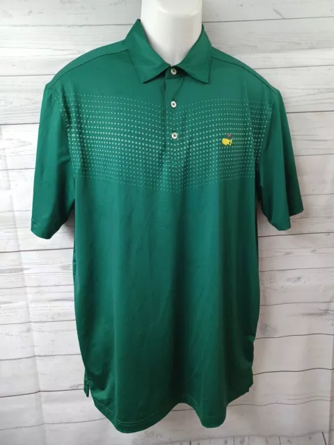 Masters Polo Shirt Mens Medium Green Short Sleeve Tech Golf Golfing Performance