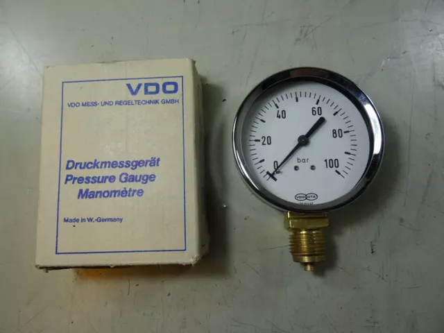 PRESSURE GAUGE SENSOR Indicator Clock Vdo 0-100 Bar 42000247 /#8 M6L ...