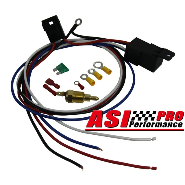 New Electric Radiator Cooling Fan Relay Kit Thermostat Temp Control Switch 12V