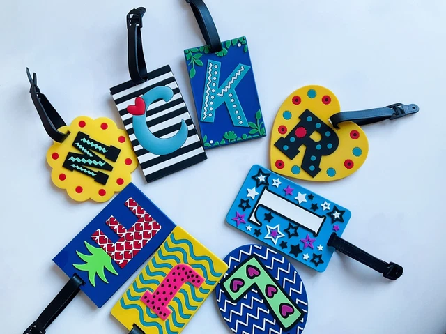 Initial Letter Silicone  Luggage Baggage Travel Tags |  Address Suitcase Tag