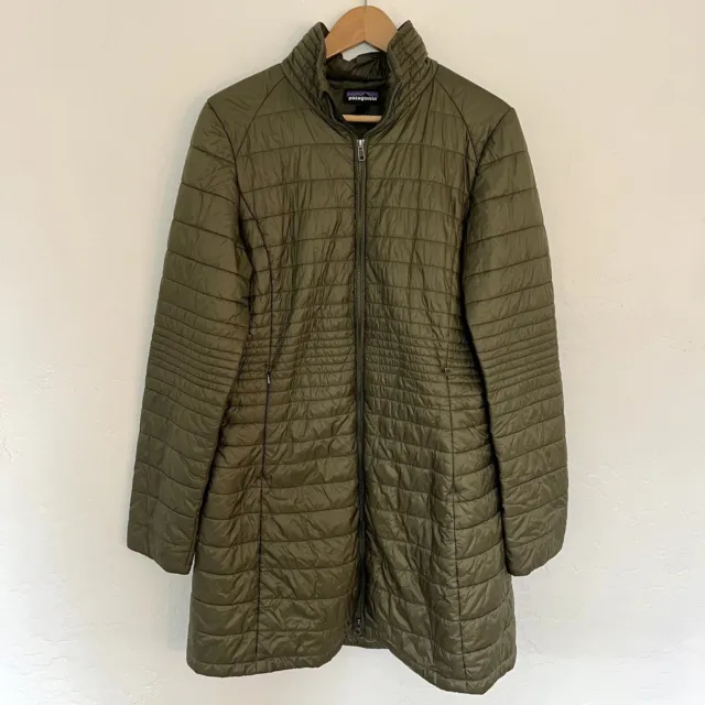 Patagonia Kai Lee Parka Olive Green Quilted Puffer Coat Size L
