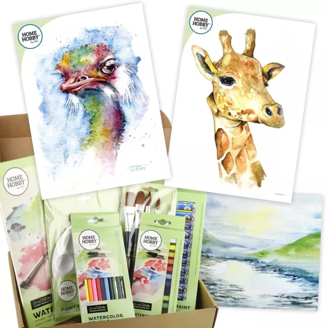 Acuarela Studio Kit Avestruz Jirafa Arte Regalo Set de Arte HOMEHOBBY Por 3L