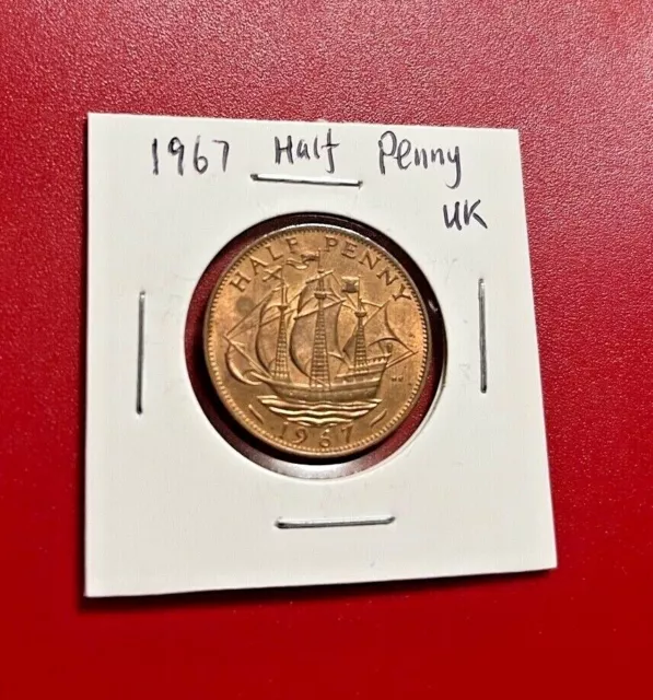 1967 Half Penny Uk Coin - Nice World Coin !!!