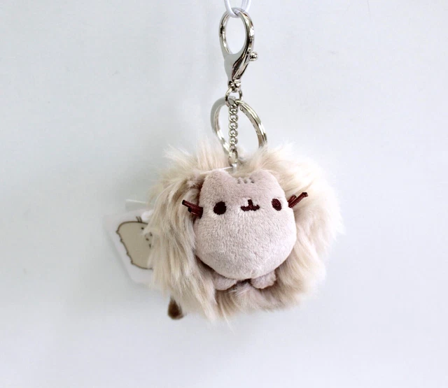 Pusheen The Cat Pouf Plush Stuffed Animal Keychain Gray 4"