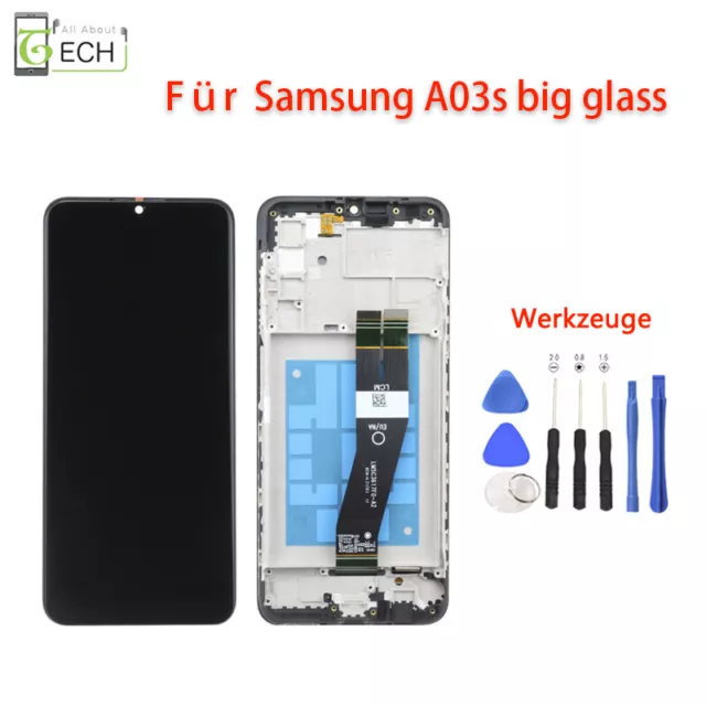 Für Samsung Galaxy A03S SM-A037 (BIG GLAS) LCD Display mit Rahmen Touchscreen...