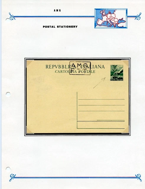 ITALY-TRIESTE 5, 1948 12 l PLANTING, AMG FTT, POST CARD (PC6A), MNH  (IT129) 2