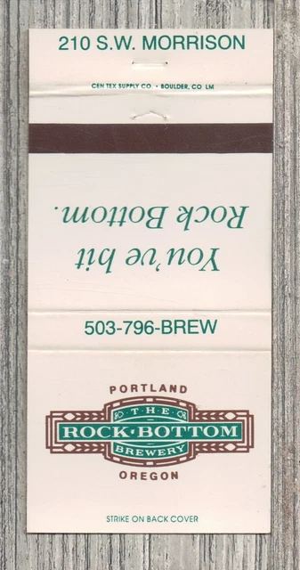 Matchbook Cover-Rock Bottom Brewery Portland Oregon-2405