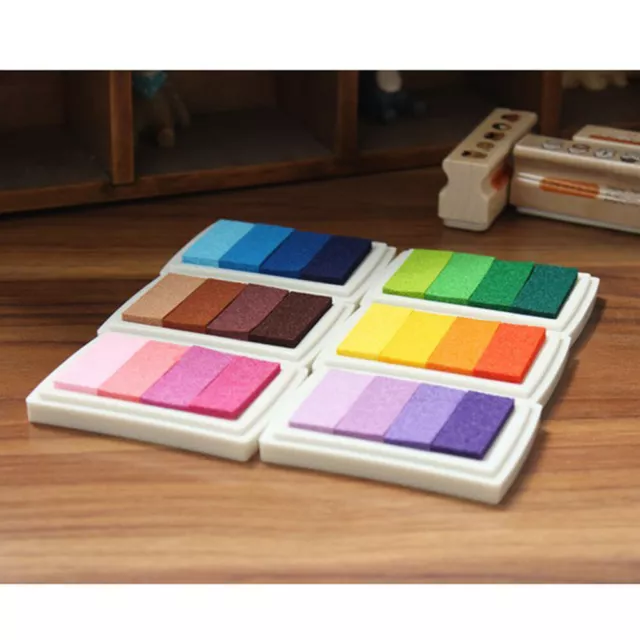 6Pcs Rainbow Colour Rainbow Ink Pad Rubber Finger Ink for Teens Girls