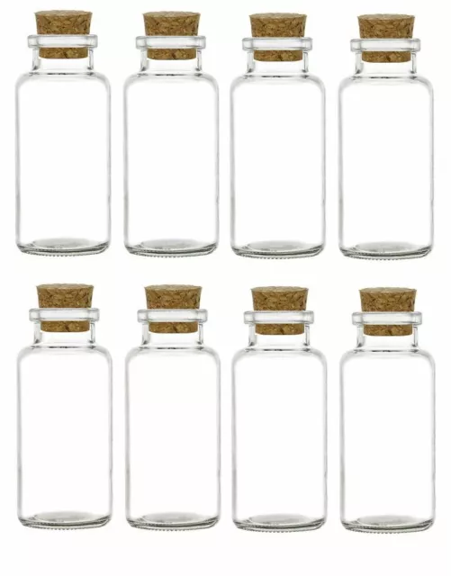 Nakpunar 8 pcs 6 oz Glass Spice Vials with Cork Jar Storage Container Bottle