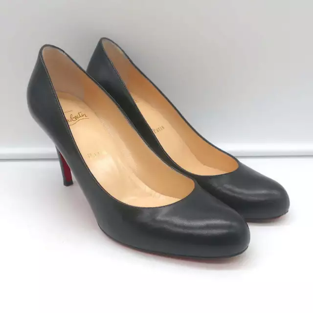 Christian Louboutin Simple 85 Pumps Black Leather Size 38.5 2