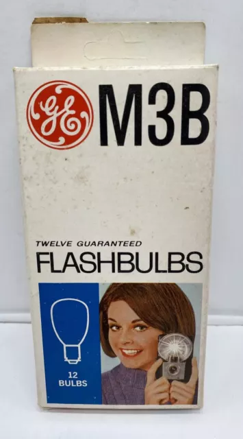 GE M3B Bombillas de Flash EE. UU. Fotoflash Azul Sin Encender CAJA DE 12 De Colección NUEVO