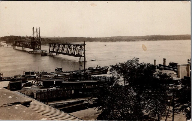 Town View, BATH, Maine Real Photo Postcard - Douglas