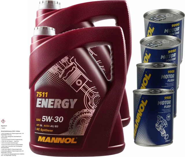 10L Olio Motore MANNOL Energia 5W-30 2xMotor Doctor + Motore Rosso