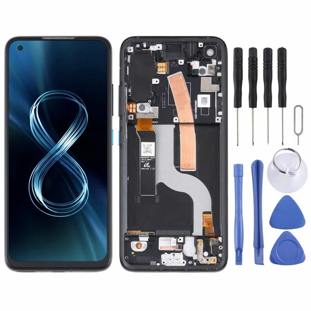 Für Asus Zenfone 8 ZS590KS Display Full LCD Display mit Rahmen Schwarz Ersatz