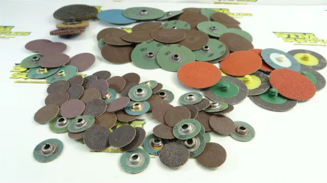 Lot Of New! Assorted Abrasive Quick Change Discs 1" 1-1/2" 2" & 3" Dia 36 50 60+