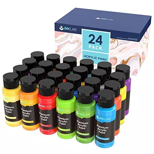 ✅ Acrylfarbe Set 24 Farben Waschfeste Acryl Farben Künstlerfarbe Malfarben