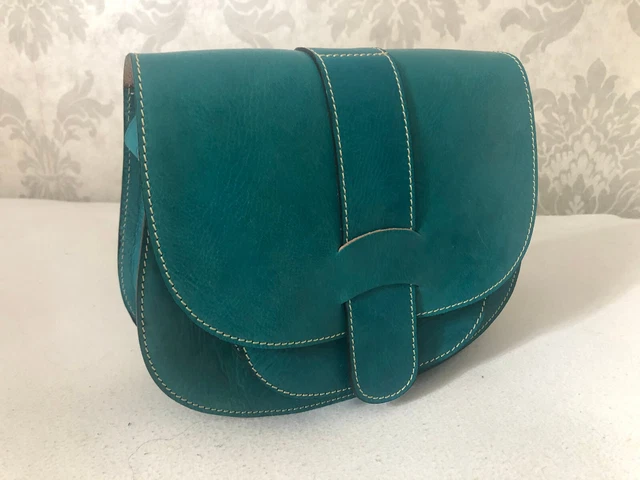 Joli petit sac à main artisanal en cuir véritable Fait-main, NEUF jamais servi