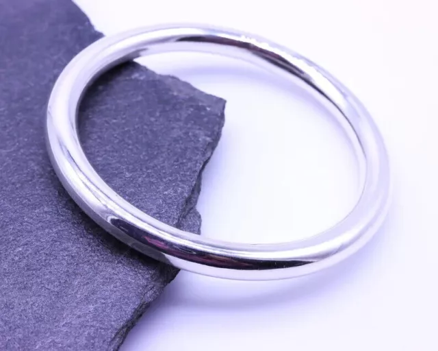 IN STOCK MASSIVE Heavy 5 mm Thick Chunky Solid Sterling Silver Round Bangle NF01