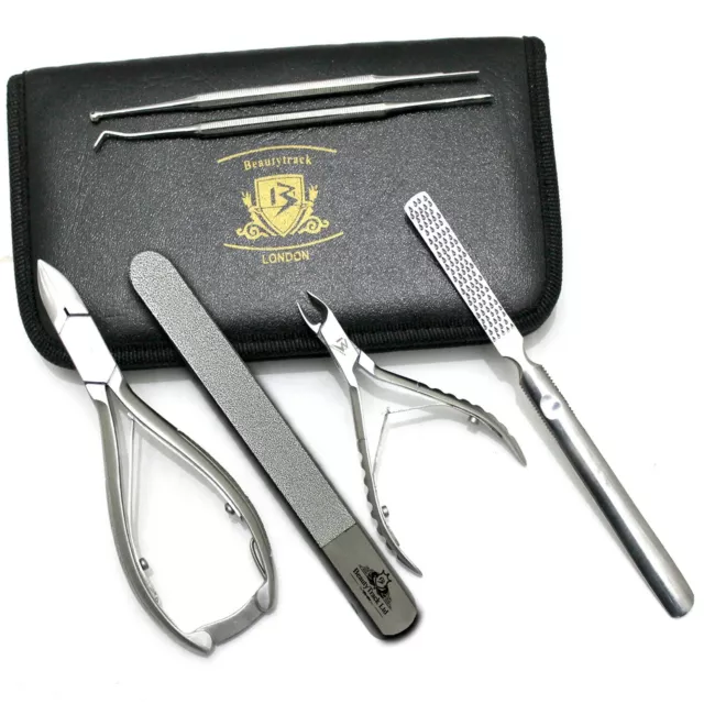 BeautyTrack Nail Cutters Set Professional Use Kit Thick Nail Clipper For Nails