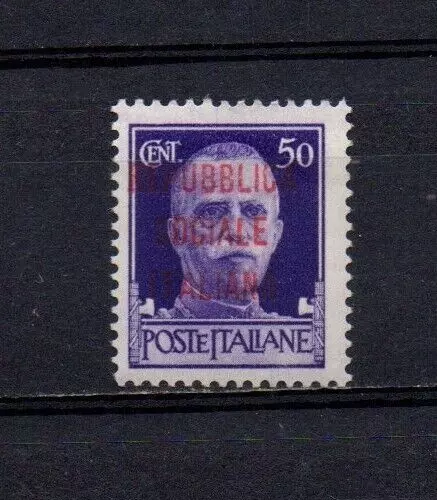 Repubblica Sociale Italiana Cent. 50 Soprastampato Mnh**