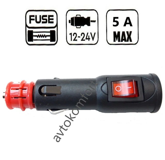 Prise Allume-Cigare Mâle 12V/24V Avec Fusible 10A - HTC Equipements - Neuf