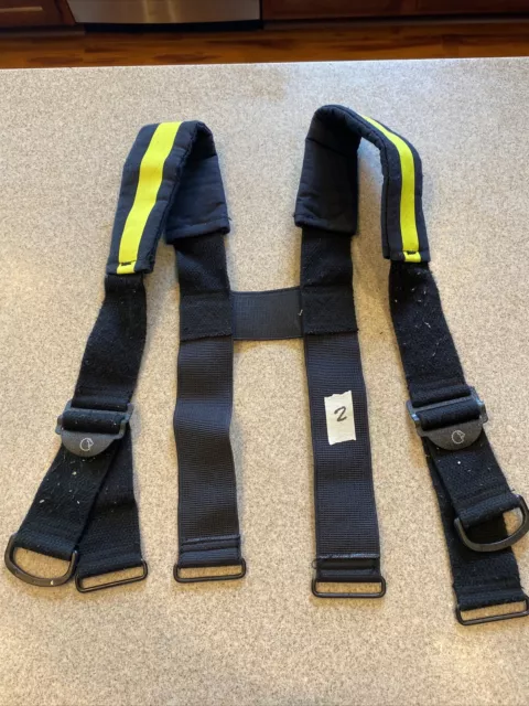 Firefighter Padded Suspenders Black Parachute Style Turnout Pants Lion Apparel