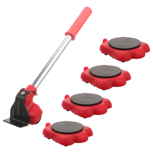 JECOMPRIS Chariot Déplacement Meubles 3 Roues – Acier & Caoutchouc – Pour Canapés, Électroménager Lourd