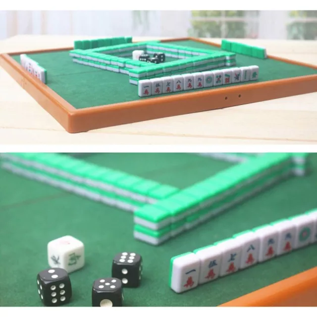 Folding Mahjong Table Set Portable Game Kit for Home Parties and Travel