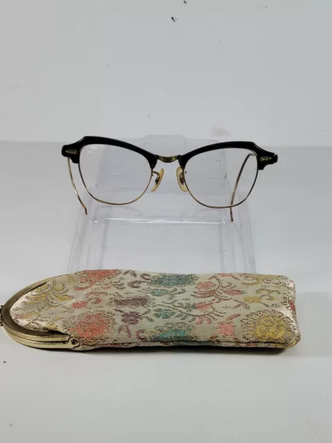 Vintage Bausch Lomb BL Cat Eye 1/10 12k Gold Filled Eyeglasses W/ ORIGINAL CASE