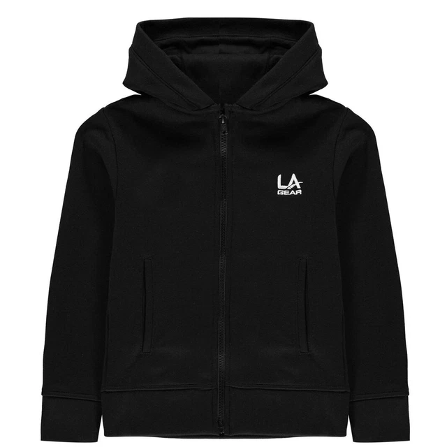LA Gear Kids Girls Full Zip Hoody Junior Hoodie Hooded Top Long Sleeve Warm